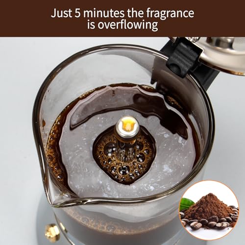 LAOION 6-cup silver stovetop espresso and Moka pot with 240ml capacity for rich Cuban-style coffee brewing.