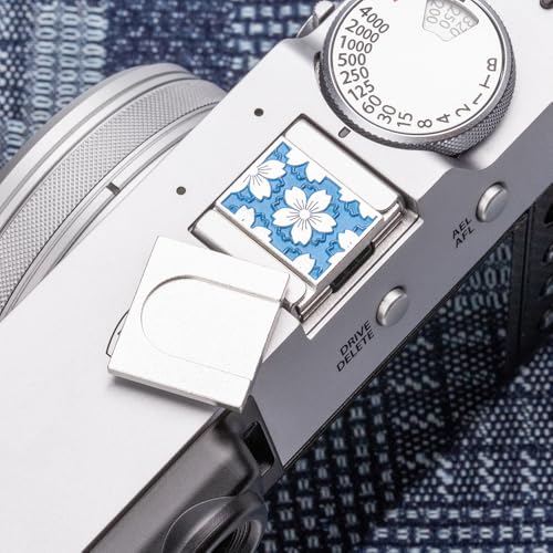 Camera Metal Hot Shoe Cover Shutter Buttons for FUJIFILM X100VI X100V XPro3 XPro2 XPro1 X-T4 X-T3 X-T50 X-T30 for NikonZF Z5 Z6 for Canon (Blue-Set) Blue-Set