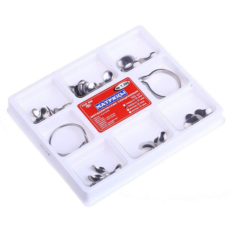 [Australia - AusPower] - Dental Matrix with Spring-clip No.1.398 Sectional Contoured Metal Matrices Full Kit 