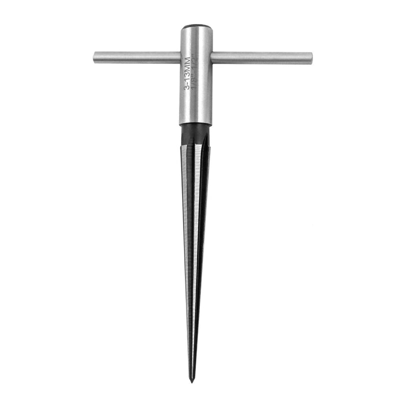 [Australia - AusPower] - QWORK 1/8" - 1/2" Tapered Straight Flute Handle Reamer T Handle Tapered Reamer Tool for Wood Plastic 