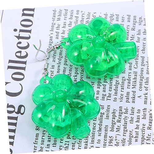 10pairs St Patricks Day Glowing Earrings Clover LED Light Eardrops Creative Shamrock Earrings for Festival Party Celebration
