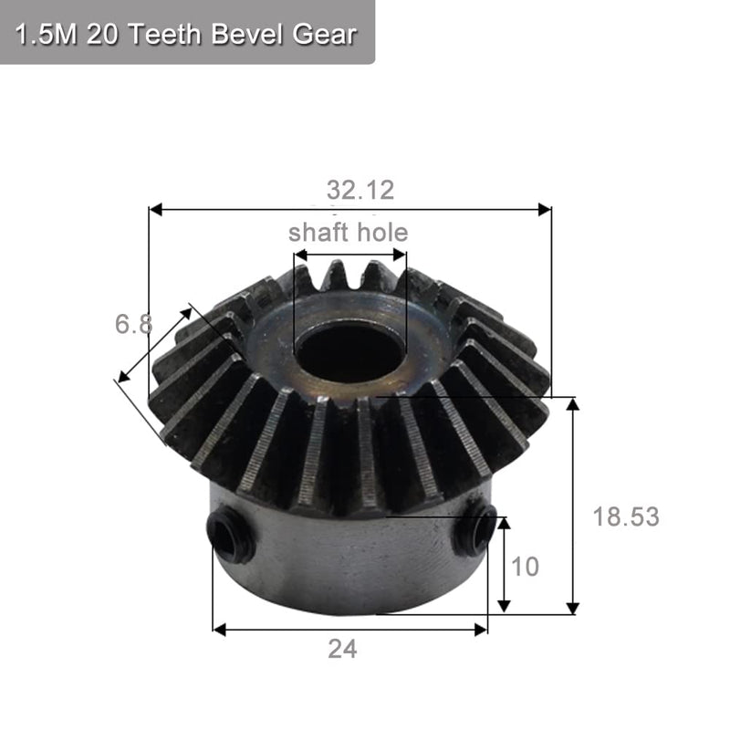 [Australia - AusPower] - 2 Pcs 1.5M 20 Teeth 8/10/12/14/15/16mm Shaft Hole Tapered Bevel Gear 1: 1# 45 Steel 1.5 Module 90 Degree Steering Gear with M5 Fixing Hole (14mm) 14 mm 