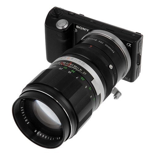 Fotodiox Pro Lens Mount Adapter, for Miranda Lens to Sony NEX E-Mount Mirrorless Cameras, Black, (MIR-SnyE-Pro)
