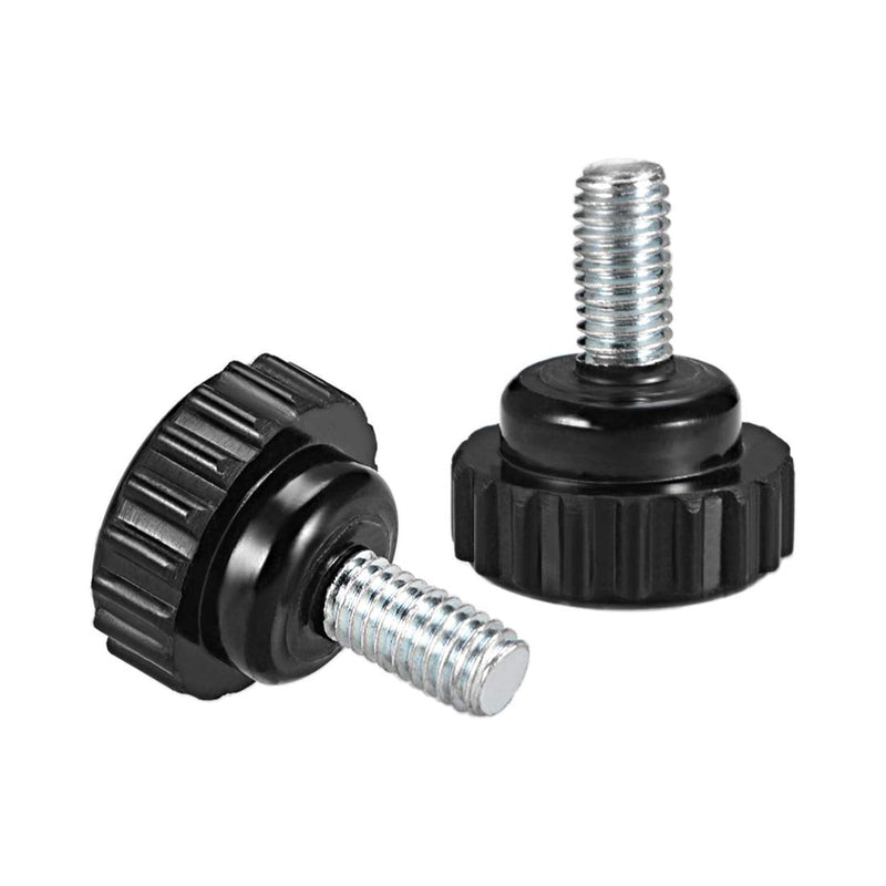 [Australia - AusPower] - uxcell M6 x 10mm Metric Male Thread Knurled Clamping Knobs Grip Thumb Screw on Type Plastic Threaded Hand Bolt Knobs Black 8 Pcs 