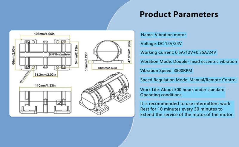 [Australia - AusPower] - 12V DC Motor 3800rpm Strong vibration Industry Mini Vibration Motor with Sturdy Plastic Shell Rotary Speed Vibrating Motor for Massage Bed Chair Medical Instruments (12V Motor+Power) 12V Motor+Power 