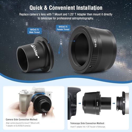Alstar T T2 Lens Adapter Ring and T Adapter (T-Mount) for T2 N1 T Mount