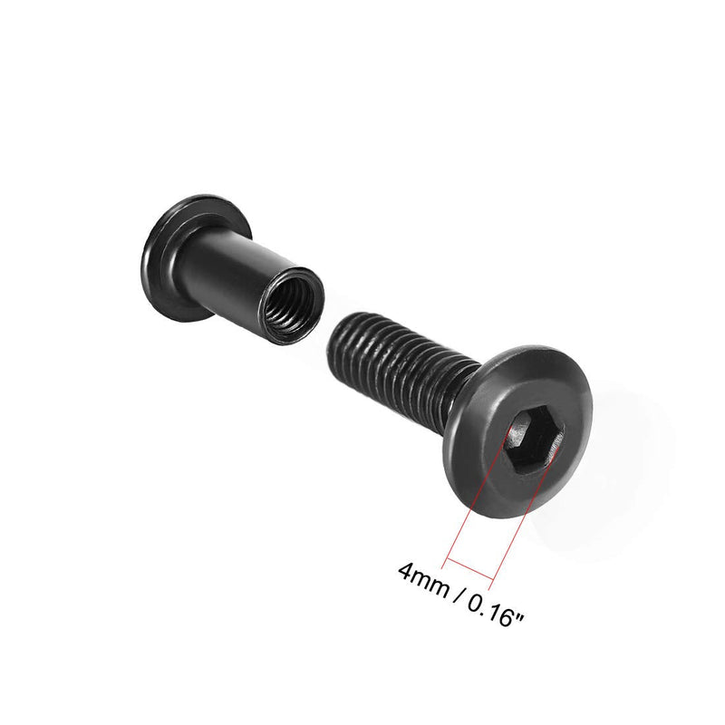 [Australia - AusPower] - uxcell Screw Post Fit for 5/16"(8mm) Hole Dia, Male M6x10mm Belt Buckle Binding Bolts Leather Fastener Carbon Steel Black 10 Sets 10mm 