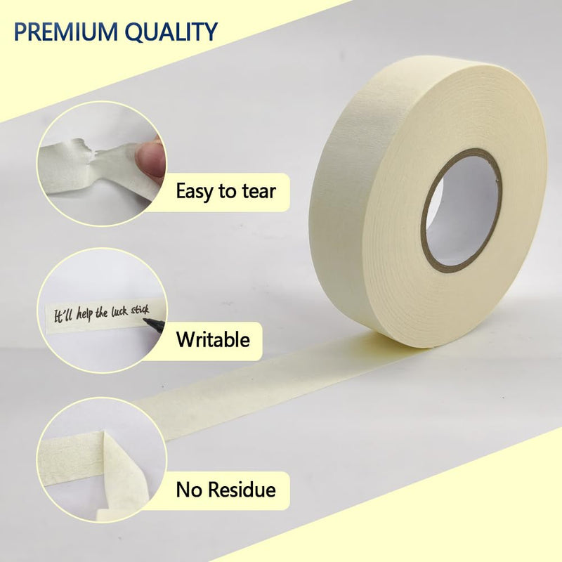 NETEHA 3 Rolls Painters Tape Masking Tape 1 Inch x 55 Yard, No Residue Adhesive Tape for Wall Painting, Decoration Labeling and DIY Crafts (Beige White)