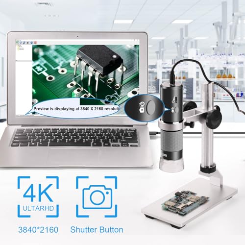 4K WiFi Microscope with Professional Stand for iPhone Android PC, 50-1000X Digital USB Microscope Wireless HD Camera for All Mobile Phones iPad Android Tablet Windows Mac Chrome Linux | Endoscope HD camera for all phones, iPhone, iPad, Android tablet, ...