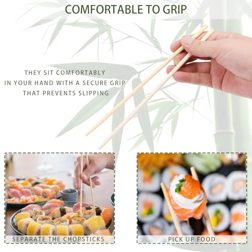 500 Pairs 9 Inch Disposable Bamboo Chopsticks Bulk
