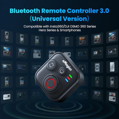 YDW Wearable Bluetooth Camera Remote Compatible with Insta360series, GoPro Series, DJI Series, Smartphones - Splash Proof, Rechargeable,Wireless 50M Remote Control Range