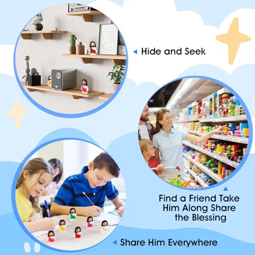 80PCS Little Jesus Figures, 10 Color Tiny Jesus Figurines in Bulk, Mini Jesus Figure to Hide and Seek Religious Gifts for Easter Egg Stuffers Fillers Gifts, Christian Gifts for Women Mom (80PCS) 80PCS