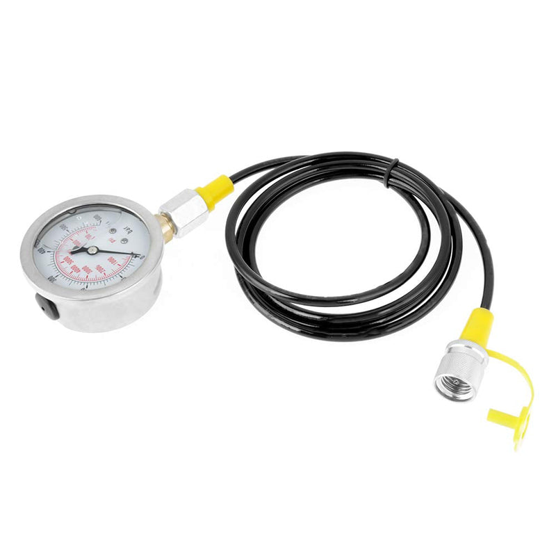 [Australia - AusPower] - Hydraulic Pressure Test Kit 40mpa Hydraulic Pressure Gauge 60p Hydraulic Pressure Test Kit,Hydraulic Hose Test Point Coupling M16*2-BSP1/4 + 0~600BAr 8500PSI Gauge Hose 