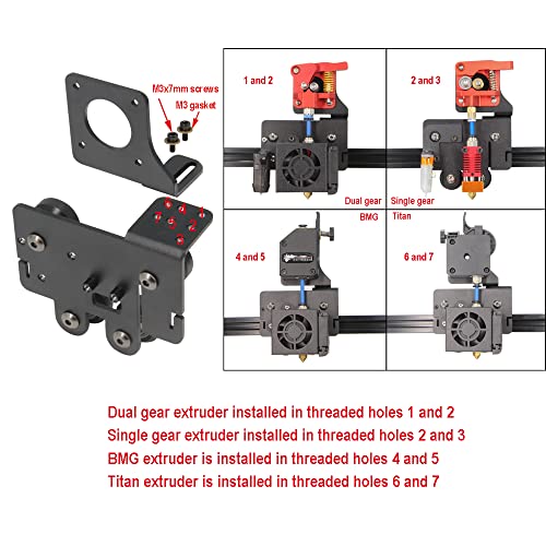 Upgrade Direct Drive Support Aluminum Plate with 4pcs Pulleys with Single Gear Extruder with Stepper Motor Kit for Ender 5 Series (Single Gear Extruder+Motor Kit) Single Gear Extruder+Motor Kit