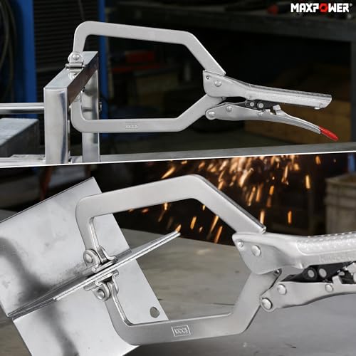 MAXPOWER 10.5-inch self-adjusting locking C-clamp with swivel pad and 3.9-inch jaw opening