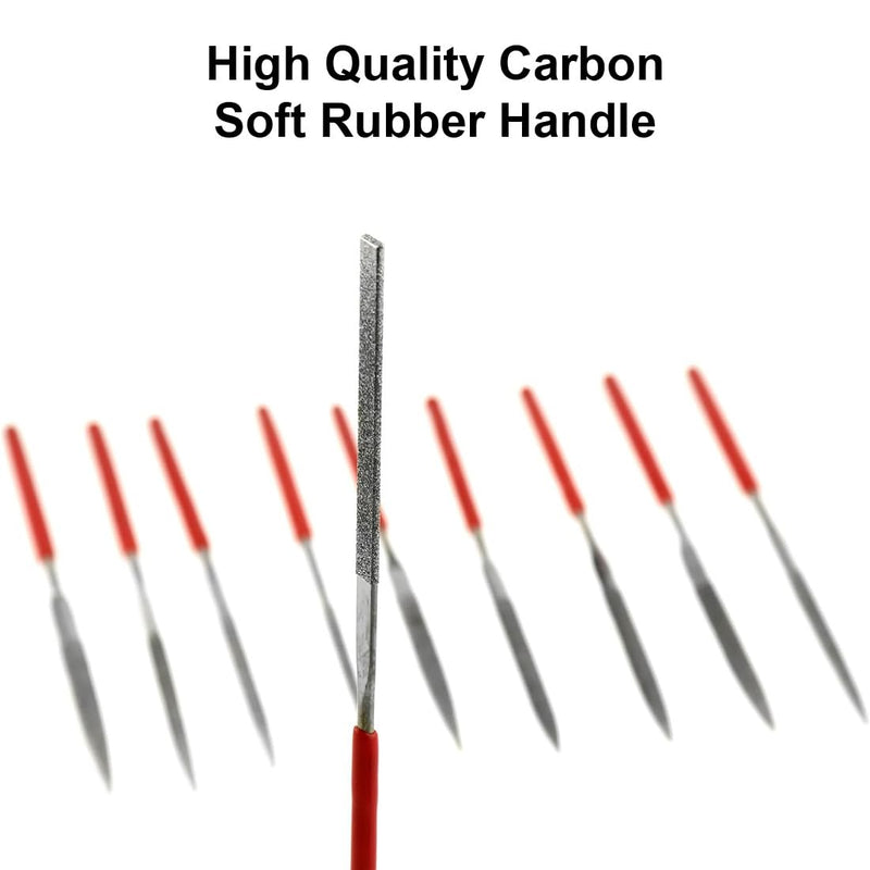 [Australia - AusPower] - VIVIIHOO Diamond Needle File Set, 20 Mini Key Files with Rubber Handle for Wood, Metal, Glass and Ceramic - Includes Resealable Plastic Bag 