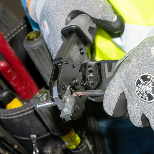Klein Tools 3010CR MC4 solar ratcheting crimper for 10-14 AWG stranded copper wire PV connectors