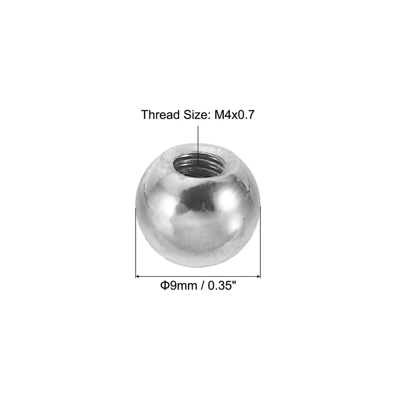[Australia - AusPower] - PATIKIL M4 x 9mm Ball Nuts Knob, 30 Pack Steel Drilling Ball Caps Blind Hole Handle Nut Decoration for Furniture Lamp or DIY Project, Silver Tone M4x9mm 