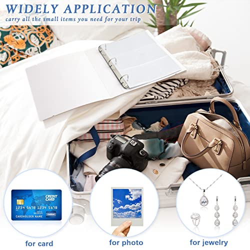 Transparent Jewelry Storage Binder Book Anti Oxidation Jewelry Zipper Bag Plastic Storage Holder Travel Earring Ear Stud Bracelet Necklace Organizer, Loose Leaf Book with 50 PVC Bags (288 Grids)