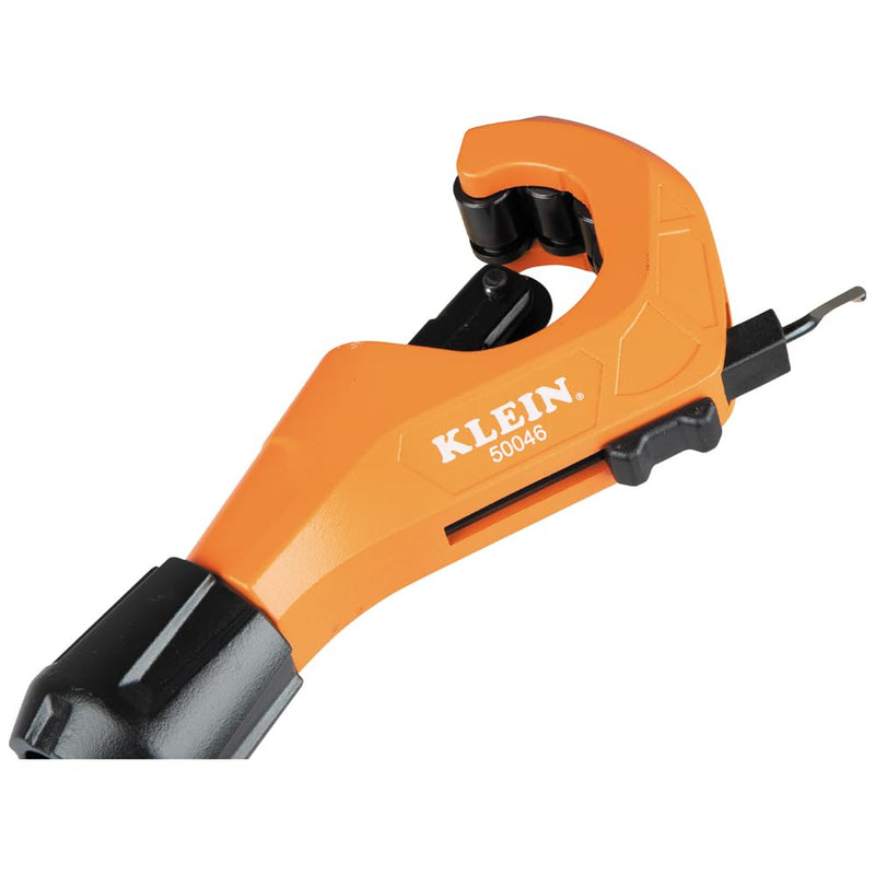 [Australia - AusPower] - Klein Tools 50046 Constant Swing Tubing Cutter for Copper and Aluminum, 1/8 to 1 3/8-Inch O.D. with Deburring Tool and Replacement Blade 