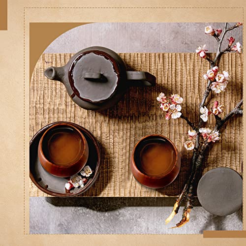 Gerrii 10 Pieces Wooden Tea Cup Wood Coffee Mug Water Japanese Solid Drinking Teacup Glass for Wine, Beer, Milk, Hot Drinks, 6 oz
