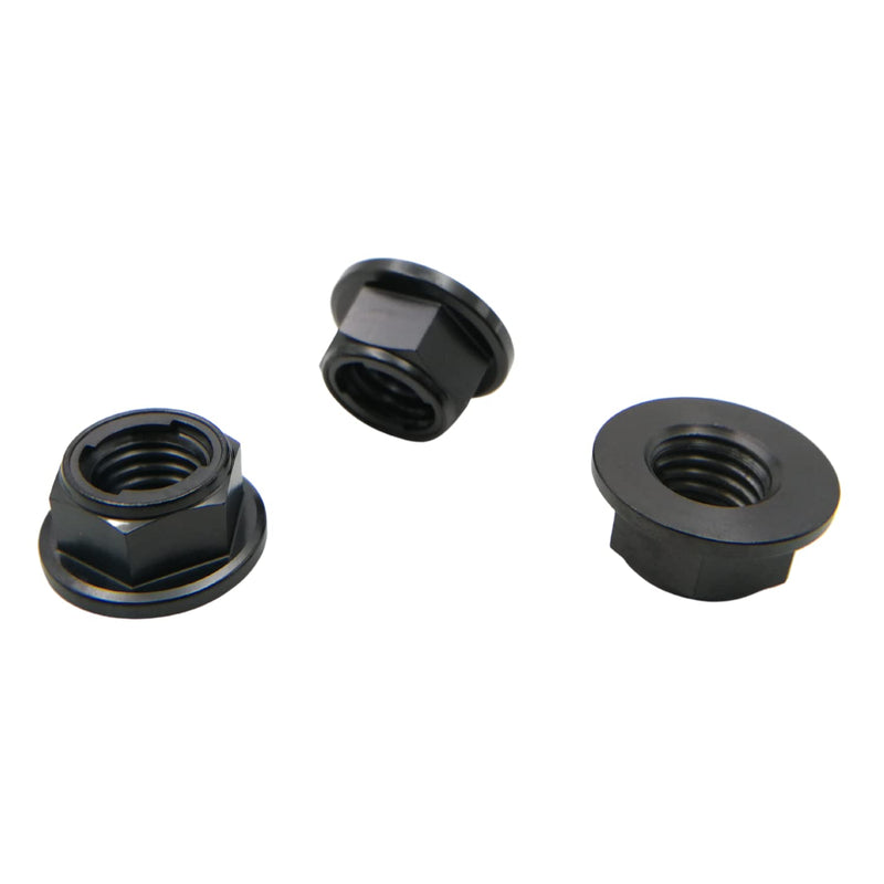 [Australia - AusPower] - RISON Titanium Nut Titanium Flange Full Metal Lock nut M8 Titanium Sprocket Nut Black 6AL4V Titanium Flange Lock Nut Pack of 5 