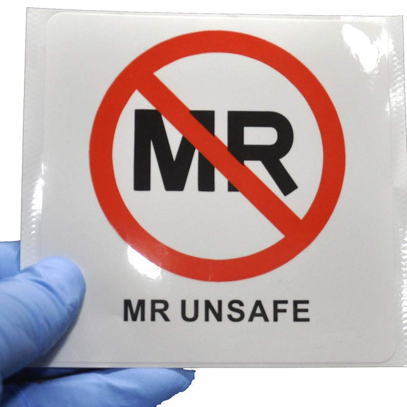 30-Set MRI Safety MR Safe Unsafe Conditional Label Vinyl Sticker 4 x 4 inch Waterproof 30 Pieces