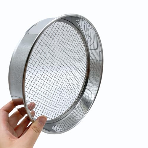 Vonoso stainless steel soil sifter set with three sieve meshes for rocks and sand