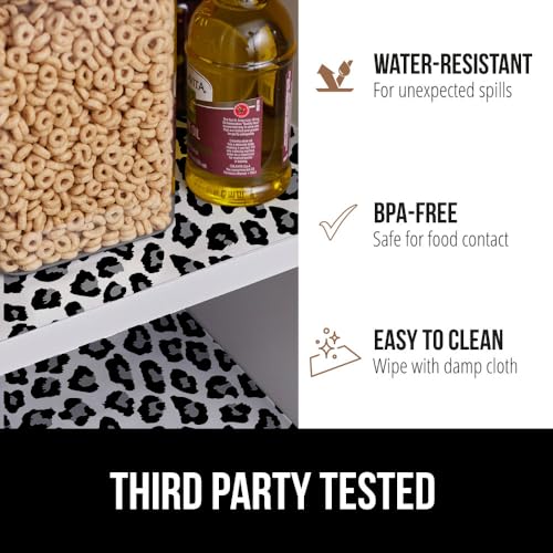GORILLA GRIP® Peel and Stick Paper, Cabinet Liner, 19.7"x20' Gray Leopard 240"w X 19.7"l