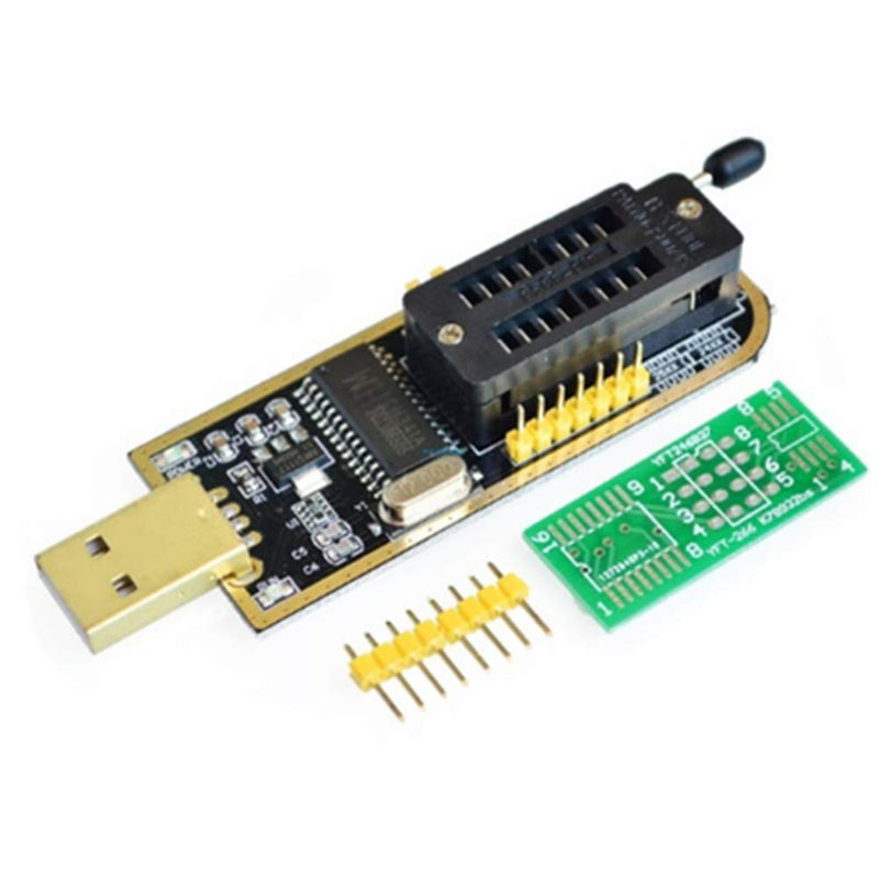 [Australia - AusPower] - ALMOCN SOIC8 SOP8 Flash Chip IC Test Clips Socket Adpter Programmer BIOS + CH341A 24 25 Series EEPROM Flash BIOS USB Programmer Module (Double Clip + USB) 