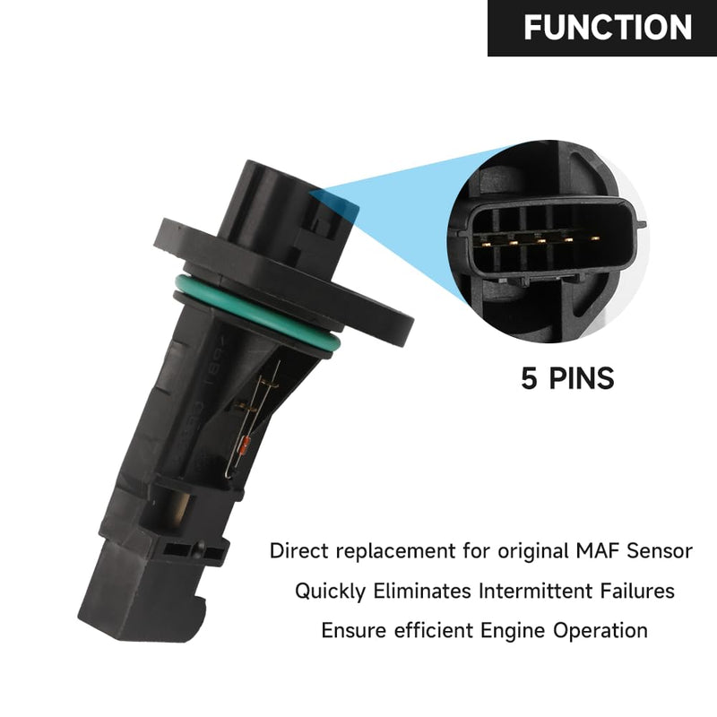 Mass Air Flow Sensor Meter Sensor MAF Sensor - Compatible for Nissan Sentra 1.8L AT Sedan 1.8 1.8S 2000-2003 for Nissan Sentra 2.0L AT Sedan SE 2000-2001 - Replace Part 22680-5M000