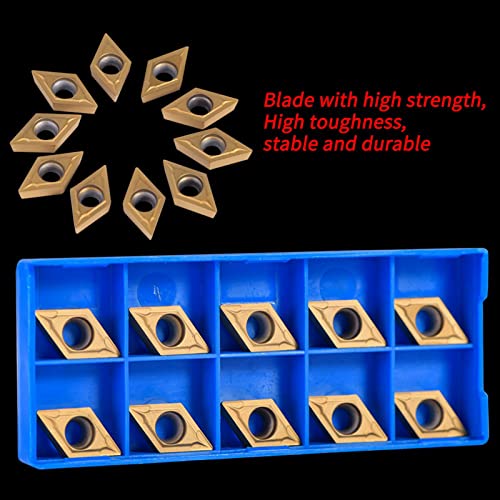 10pcs CNC Carbide Insert Cutters, CNC Milling Inserts Indexable Lathe Milling Inserts Turning Tools with Box DCMT11T304-HM YBC251