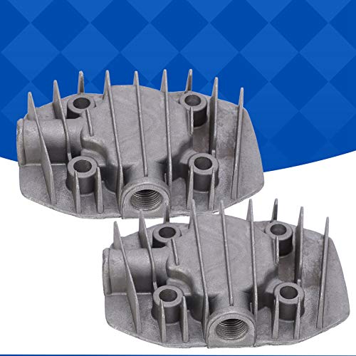 2Pcs Air Compressor Cylinder Head, Small 2.5/3P Aluminum Cooling Cooling Cylinder Head Parts Accessories 48mm x 62mm