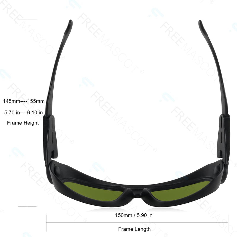 FreeMascot Professional OD 8+ 190nm-450nm / 800nm-1100nm Wavelength Laser Safety Glasses Style 1b