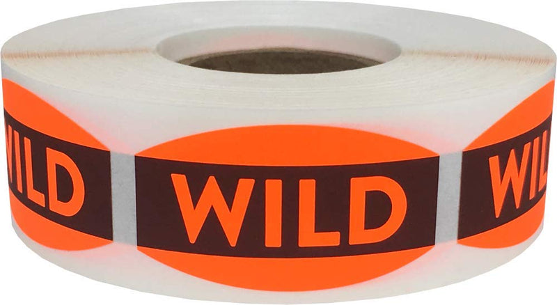 Wild Grocery Store Food Labels .75 x 1.375 Inch Oval Shape 500 Total Adhesive Stickers