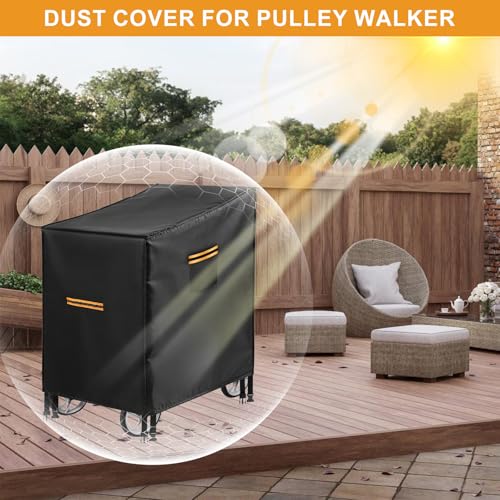 Rollator Cover with Handles, 420D 66 x 72 x 90 cm Universal Walker Protective Cover with Reflective Strips, 4 Buckles, Air Vents, Scooter Cover, Waterproof Rollator Accessories