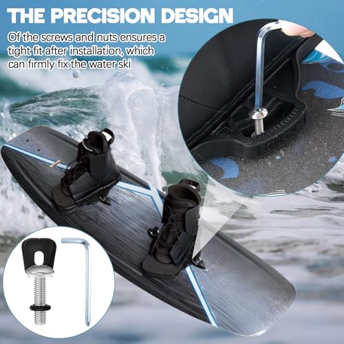 Weysat wakeboard binding thumb screws hardware kit, 2-set close-up of black screws
