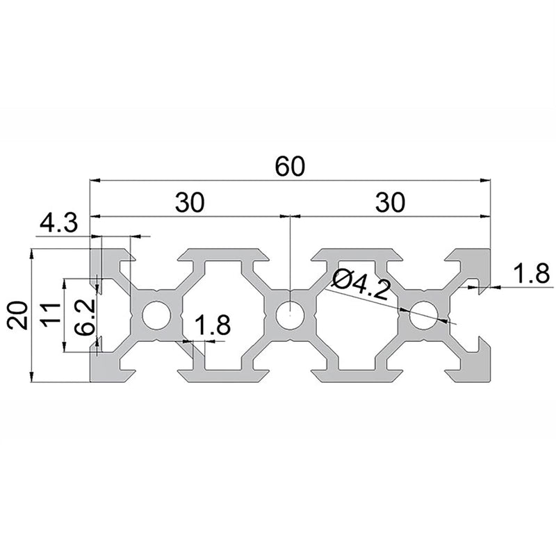 [Australia - AusPower] - 2060 Aluminum Extrusion V Slot 200mm Long Black 2 Pack, Extruded Aluminum Profile 20 Series European Standard Anodized Linear Rail for 3D Printer Parts and CNC DIY 20 x 60 7.87" 2Pcs (Kwweeoo) L:7.87"/200mm 