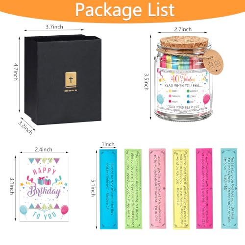 40th Birthday Bible Verses Jar Gift for Woman 40th