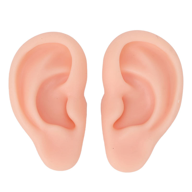 Human Ear Model, 1 Pair Soft Silicone Simulation Ear for Piercing Exercises and Jewelry Display (1#) 1#