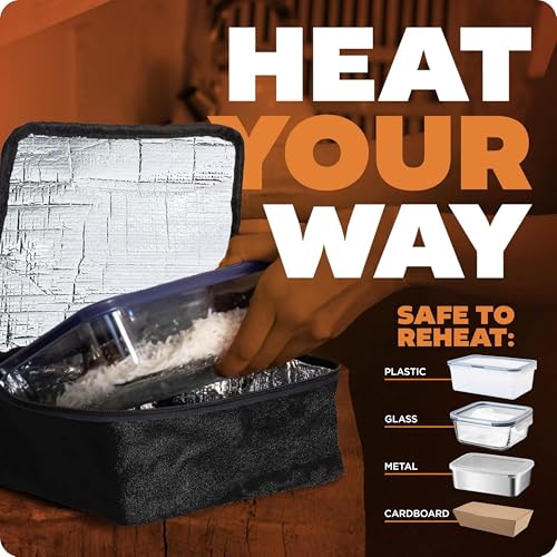 HOTLOGIC Mini Heated Lunch Box- Portable Electric Food Warmer for Men and Women - Great for Work, Office, and Construction - Cook, Reheat, and Eat on the Go - 120V - Black