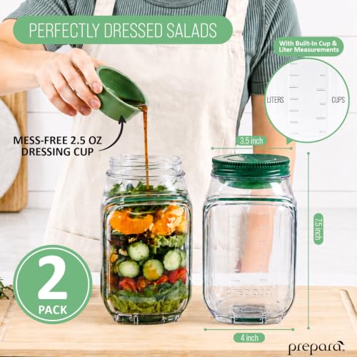 Prepara Salad Pod, Set of 2 - Dressing Capsules Included Salad Pod, 2-Piece