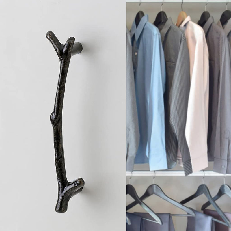 10pcs Vintage Tree Twig Branch Cabinet Knobs Pulls Handles,Zinc Alloy Drawer Pull Handle for Farmhouse Cabin Mountain House Kitchen Cupboard Dresser (Hole Distance 5" / 10 Pack, Black) 5" Hole Distance