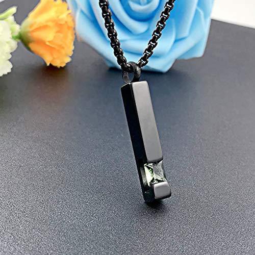 Birthstone Cuboid Locket Urn Necklaces for Ashes Cremation Jewellery Urns for Human Ashes Memorial Urn Keepsake Pendant August