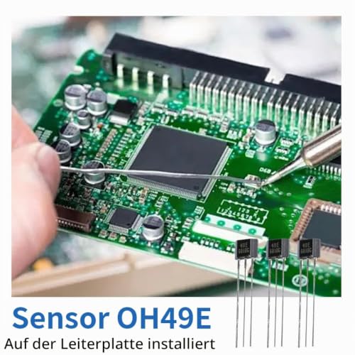 Hall Sensor, 20 Pieces Linear Sensor Hall Sensor Oh49E Ss49E Hall Effect Sensors, Magnetic Detector Measurement for Industrial Electrical Accessories