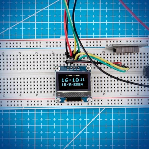 Elegoo 3 pieces 0.96 inch OLED display I2C compatible with Arduino | 128 x 64 pixels, self-luminous, blue & yellow mini display, compatible with Raspberry Pi & PICO, ESP-32 for DIY projects
