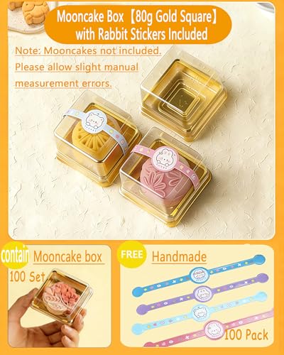 100Set 3X3X1.6 Inch Mini Cake Containers with Clear Lids Gold Base GOLD 100PCS
