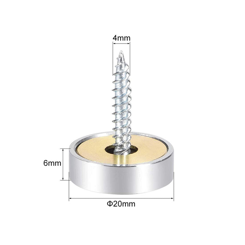 [Australia - AusPower] - uxcell Mirror Screws Decorative Caps Cover Nails Polished Stainless Steel 20mm 8pcs 20 mm 