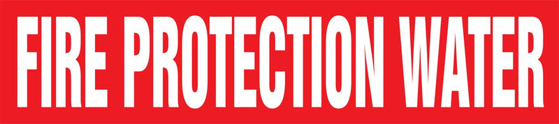 Accuform RPK323SSB Self-Stick "FIRE Protection Water" Pipe Marker for 1-1/2" to 2" OD Pipe, White on Red, 1-1/2" H x 8" W