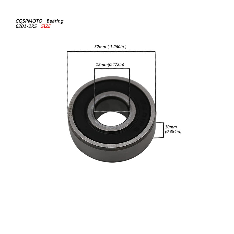 [Australia - AusPower] - Sealed Ball Bearing - Lubricated - Chrome Steel (6201-2RS, 4) 6201-2RS 